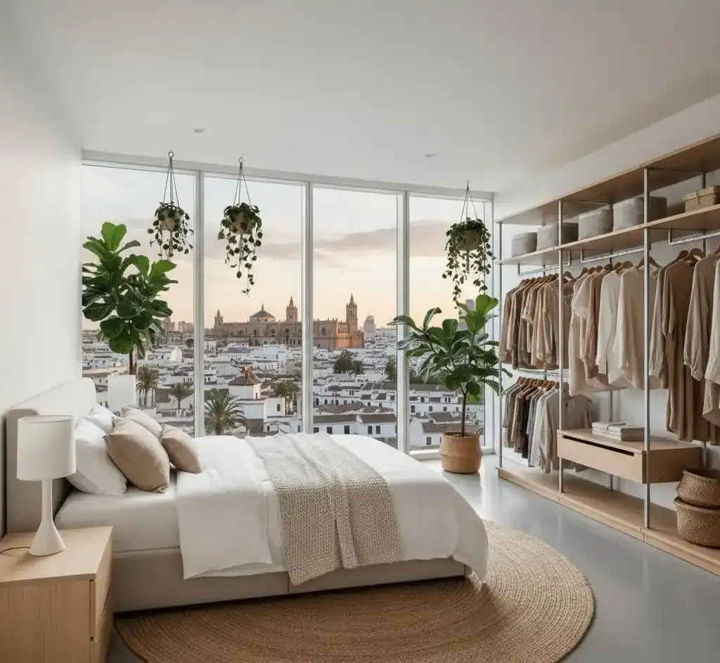 Dormitorio con diseño de interiores en Jerez
