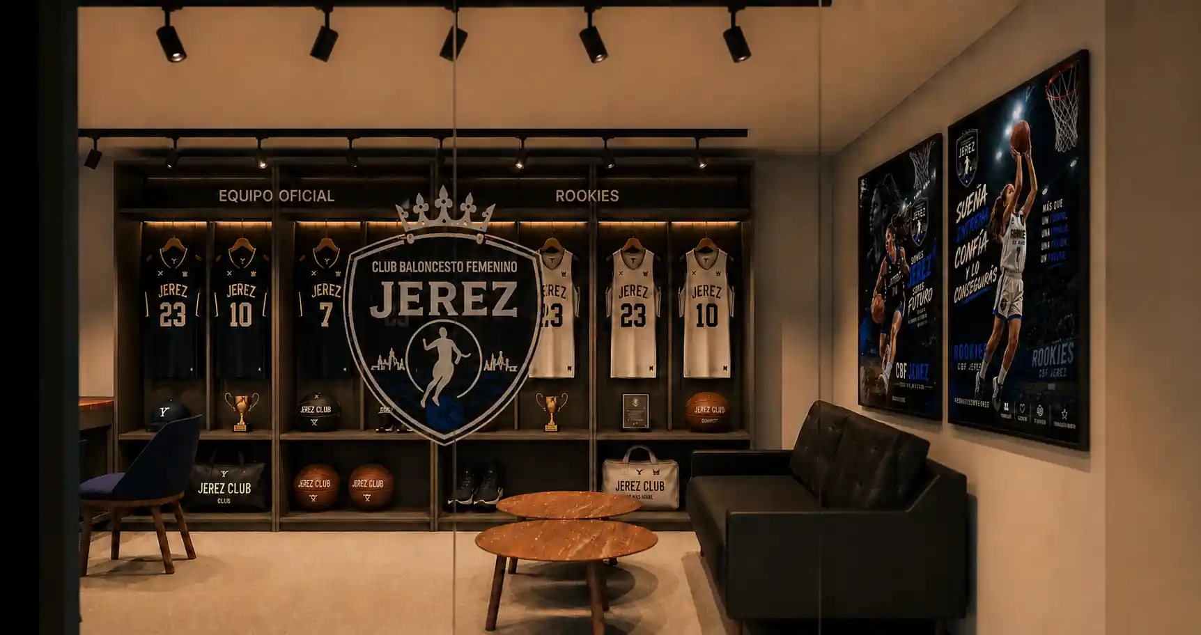De una oficina a la casa del club: nuestro proyecto de interiorismo para el Xerez Club Deportivo Baloncesto