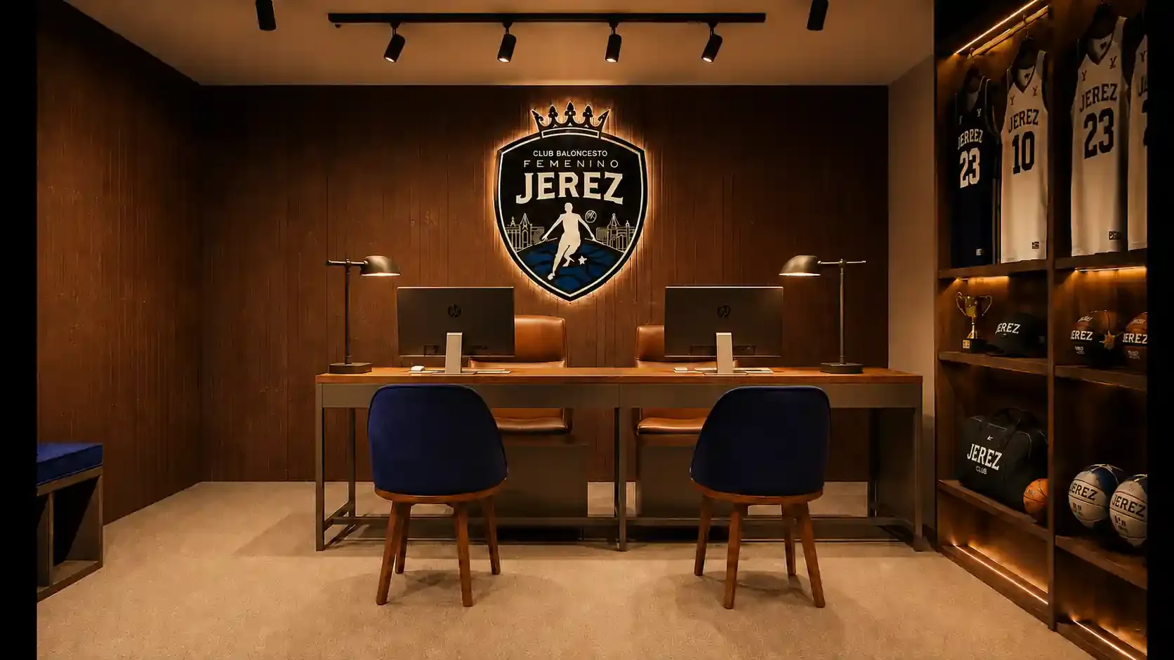 Render del proyecto de interiorismo para las oficinas del Xerez Club Deportivo Baloncesto