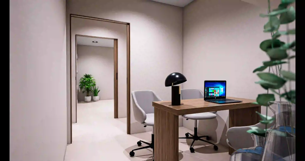 Renderizado fotorrealista de la oficina 1 del Proyecto Ágora