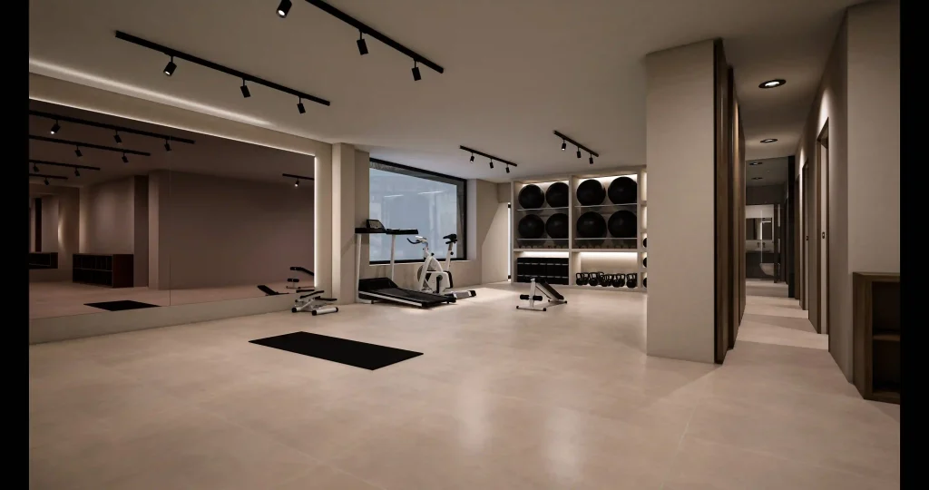 Renderizado fotorrealista del proyecto de la sala funcional