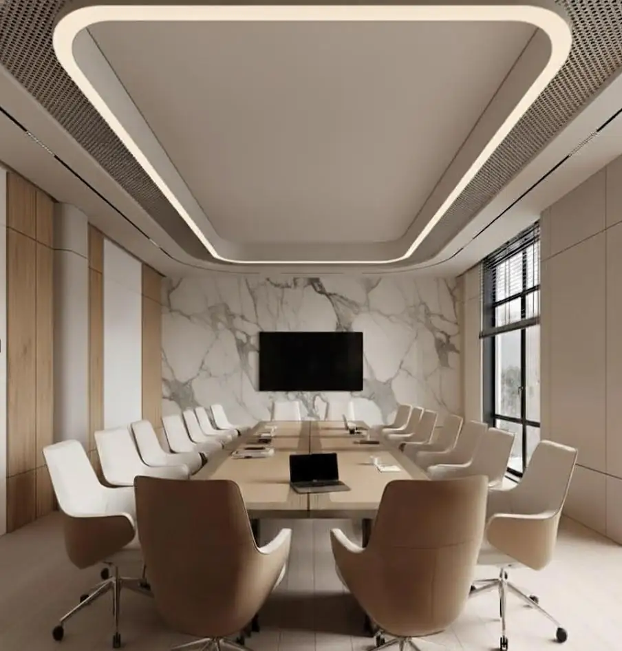 Sala de reuniones con interiorismo